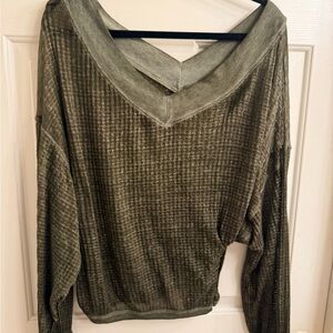 Free People Olive Green Women's Sweater
